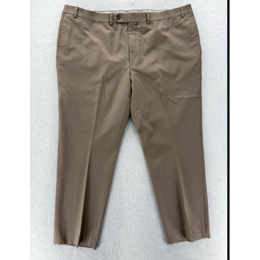 Riviera Jack Victor Traveler Dress Pants Mens 46x28 Beige Classic Stretch
